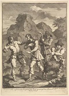 Miguel De Prints: Don Quixote and the Knight of the Rock (Six Illustrations for Don Quixote), 1756 or after