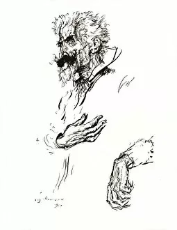 Edmund Joseph Gallery: Don Quixote. Pen Sketch from Line: An Art Study, 1923. Artist: Edmund Joseph Sullivan
