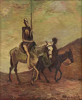 Mule Prints: Don Quixote and Sancho Panza, around 1940. Creator: Cyprian Majernik