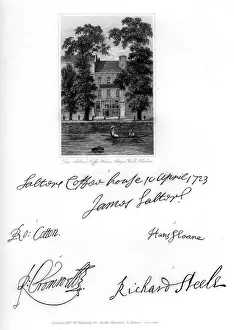 Chelsea Prints: Don Salteros Coffee House, Cheyne Walk, Chelsea, 1723, (1840)