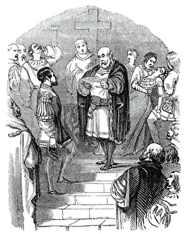 Shock Prints: Don Sebastians father receives news of his death, 1844. Creator: Unknown