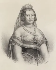 Borbon Prints: Dona Maria Cristina of Borbon-Two Sicilies (1806-1878), mother of Elizabeth II of Spain