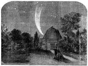 Natural Phenomena Collection: Donati's Comet, as seen from the Cambridge Observatory, on October 11, 1858. Creator: Smyth