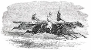 Winning Collection: Doncaster Races - the Dead-Heat for the St. Leger Stakes... 1850. Creator: Unknown