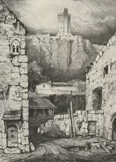 Auvergne Collection: Donjon du Chateau de Polignac, 1830. Creator: Godefroy Engelmann
