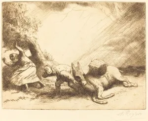 Adversity Gallery: Donkey Upset by Storm (L ane renverse par la foudre). Creator: Alphonse Legros