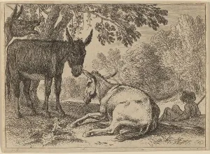 Swanevelt Herman Van Prints: Donkeys. Creator: Herman van Swanevelt