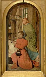 1470s Prints: Donor and his Patron, Saint Simon Zelotes, 1470-1475. Creator: Anon