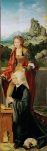 Catherine Of The Wheel Gallery: with Donor (Winged Altar, right panel)