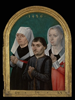 Pious Prints: Three Donors, 1486. Creator: Master of the Saint Ursula Legend