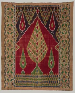 Qajar Period Prints: Door curtain, 1800s. Creator: Unknown