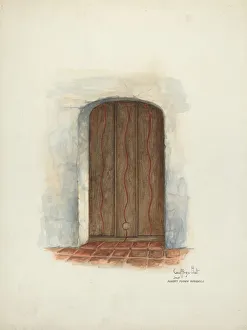 Door, Facade of Mission House, 1937. Creators: Geoffrey Holt, Harry Mann Waddell Door, Facade of Mission House, 1937. Creators: Geoffrey Holt, Harry Mann Waddell