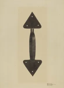 Door Handle Prints: Door Handle, 1935/1942. Creator: Richard Barnett