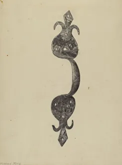 Door Collection: Door Handle, c. 1937. Creator: Mildred Ford