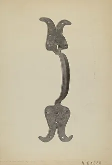 Door Handle Prints: Door Handle, c. 1938. Creator: Herman Bader