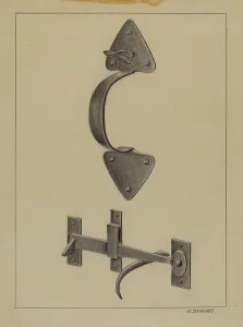 Door Handle Prints: Door Handle and Thumb, c. 1936. Creator: Jack Staloff