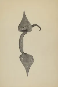 Door Handle Prints: Door Handle with Thumb Press, c. 1938. Creator: Jack Staloff