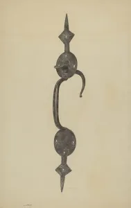 Jacob Lipkin Prints: Door Handle with Thumb Press, c. 1939. Creator: Jacob Lipkin