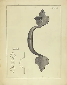 Door Handle Prints: Door Handle with Thumb Press, c. 1939. Creator: Jack Staloff