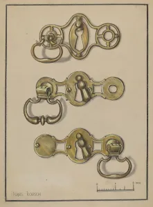 Door Handle Gallery: Three Door Handles, c. 1936. Creator: Hans Korsch