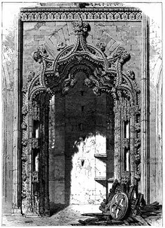 Door of the Imperfect Chapel, Monastery of Batalha, Portugal, 1886.Artist: Therond