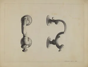 Door Knocker Prints: Door Knocker, 1937. Creator: J. Howard Iams