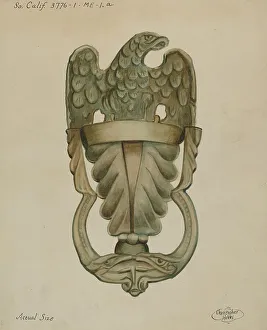 Door Knocker Prints: Door Knocker, c. 1936. Creator: Christopher Hobbs