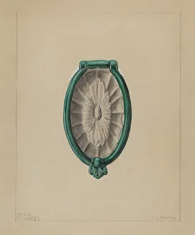 Door Knocker Prints: Door Knocker, c. 1936. Creator: Edgar L. Pearce