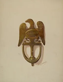 Door Knocker Prints: Door Knocker, c. 1936. Creator: William L. Antrim