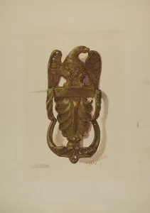 Door Knocker Prints: Door Knocker, c. 1936. Creator: William L. Antrim
