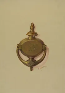 Door Knocker Prints: Door Knocker, c. 1937. Creator: William L. Antrim