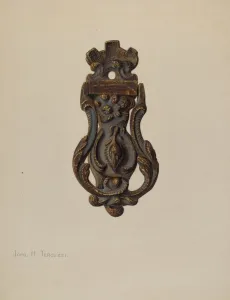 John H Prints: Door Knocker, c. 1940. Creator: John H. Tercuzzi