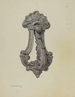 Julius Bellamy Prints: Door Knocker, c. 1940. Creator: Julius Bellamy