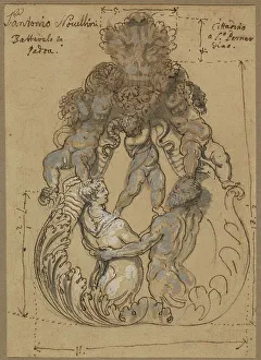 Sea Nymph Prints: Door Knocker with Triton, Nereid
