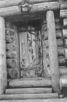 Nome Alaska United States Prints: Door of the Log Cabin Club, between c1900 and 1916. Creator: Unknown
