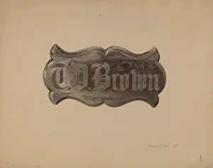 Watercolour And Graphite On Paperboard Collection: Door Plate, 1939. Creator: Herman O. Stroh
