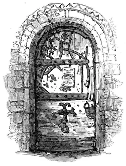 Ironwork Prints: Door, Skipwith Church, 1870. Creator: Unknown