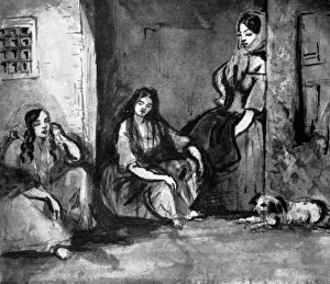 Paul George Prints: On the Door-step, 19th century, (1930). Artist: Constantin Guys