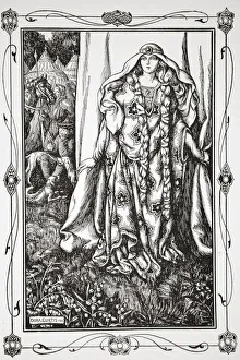 At the door of one stood a lady, 1905. Artist: Dora Curtis