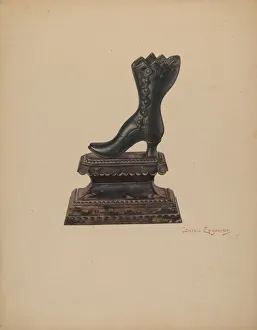 Novelty Prints: Door Stop, c. 1939. Creator: Sarkis Erganian