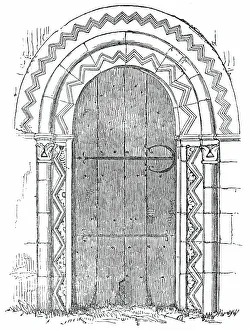 Twelfth Century Prints: Door of Upton Church, Bucks. 1850. Creator: Unknown