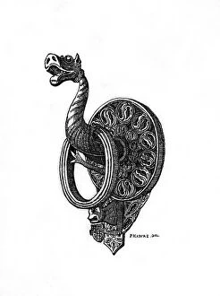 Images Dated 23rd May 2006: Doorknocker, late 14th century, (1843).Artist: Henry Shaw