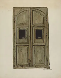 Double Door Prints: Doors to Confessional, 1937. Creator: Ethel Dougan