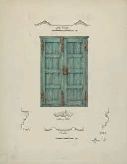 Double Door Gallery: Doors (Inside View), c. 1939. Creator: Geoffrey Holt
