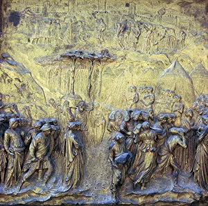 Detail of the doors of Paradise showing the Israelites at Jericho, 15th century Detail of the doors of Paradise showing the Israelites at Jericho, 15th century
