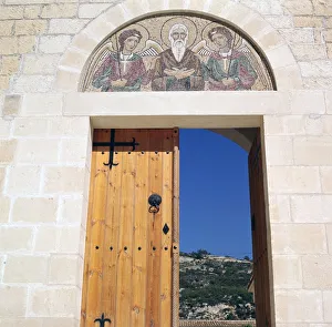 Paphos Prints: Doorway of Ayios Neophytos monastery near Paphos, 12th century