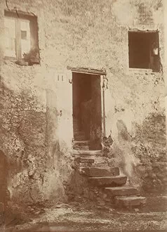 Derelict Gallery: Doorway Into Crumbling Brick Building, 1850s. Creator: Unknown