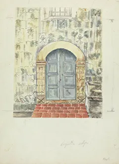 Skull And Crossbones Prints: Doorway and Doors, 1935/1942. Creator: A. Regli