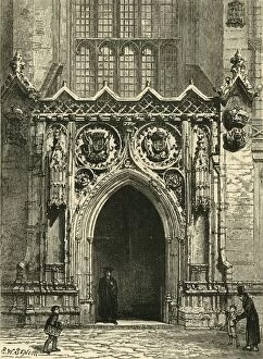 University Gallery: Doorway of Kings College Chapel, 1898. Creator: Unknown