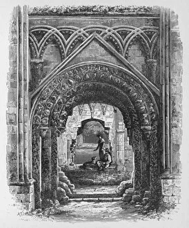 Doorway in St Josephs Chapel, Glastonbury Abbey, c1880, (1897). Artist: Alexander Francis Lydon